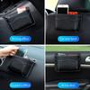 Leather Car Storage Bag Small Debris Organizer Hanging Cell Phone Mobile Paste Type Bag for Stowing Tidy Universal Accessories