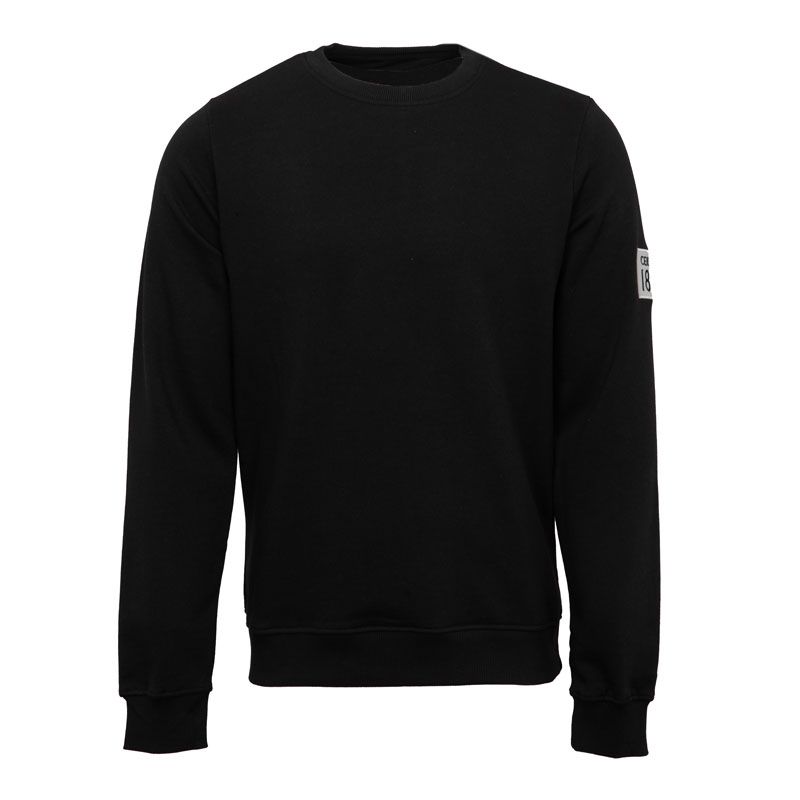 

Хлопковый свитшот с круглым вырезом tirreno с вышитой нашивкой для мужчин CERRUTI чёрный