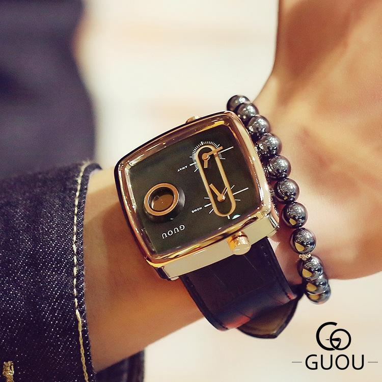 Guou Brand Woman Fashion Square Dial Analog Wristwatch Waterproof Quartz Lady Watch Calendar personality Sports Wrist Watche