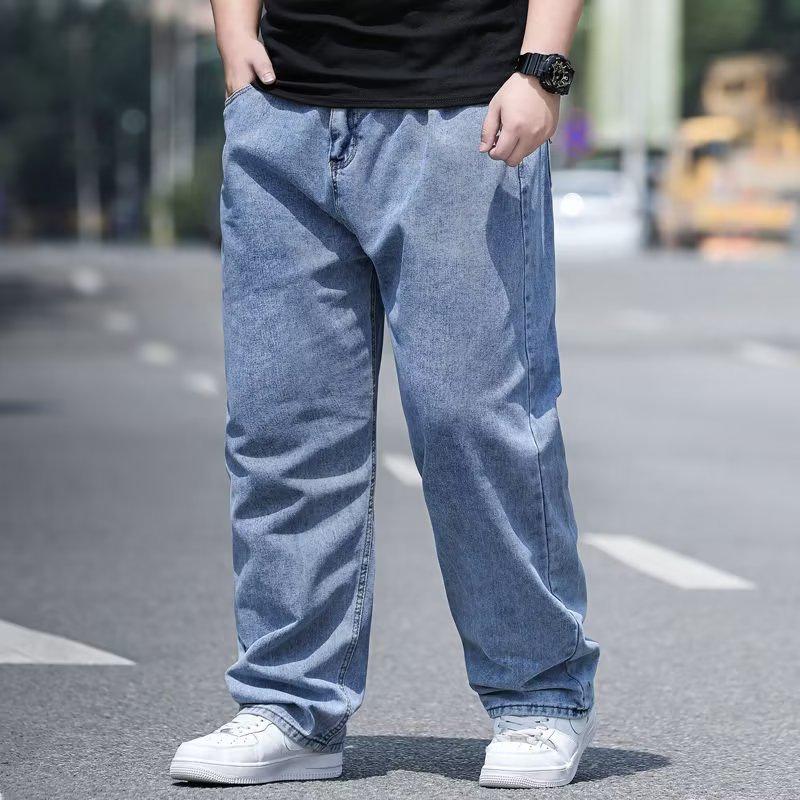 Men's Extra Large Wide-Leg Jeans - Loose Fit, Plus Size, Big Crotch, Durable Work Pants