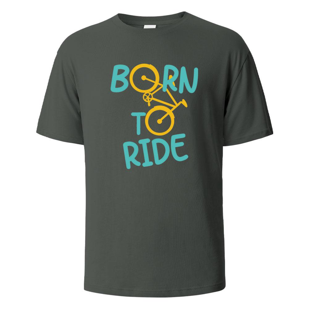 Born To Ride Print TShirt Casual Short sleeved Tops Summer Tees For Men Women 100 Cotton Oneck Oversize Streetwear Basic Top