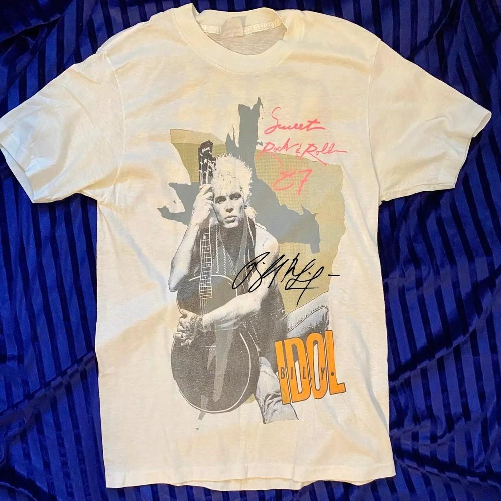 Винтажная футболка Billy Idol 1987 года, короткий рукав, белая, унисекс, размеры S-5XL, SS34 M