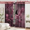 2D flat printing 2pcs Curtain Curtains Spring Cherry Blossoms(1) Digital Printed Polyester Drapes Holiday Decorations for