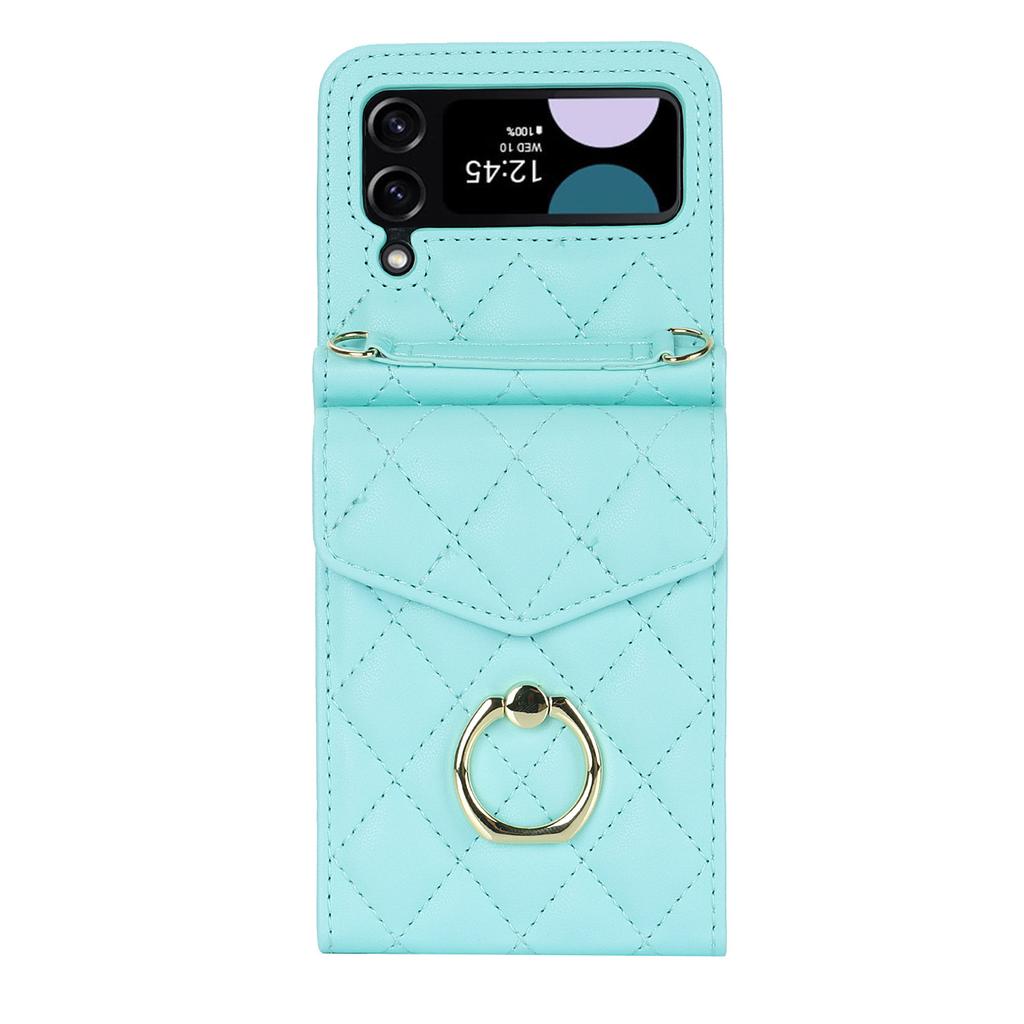 Applicable To Samsung Flip4 5 Folding Mobile Phone Case Z Flip6 Crossbody Small Fragrant Wind Ring Organ Mobile Phone Case