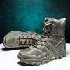 Mens High Top Hiking Boots Outdoor Comfort Collision Prevention Stable Mountain Walking Workwear Boots Anti Slip Climbing Shoes