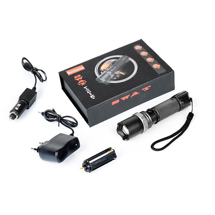 Rechargeable Q5 Aluminum Alloy LED Flashlight with Rotating Zoom and Long-Range for Cycling