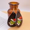 1 Pair Christmas Leather Earrings Drop Shaped Double Printed Earrings Festive Accessories