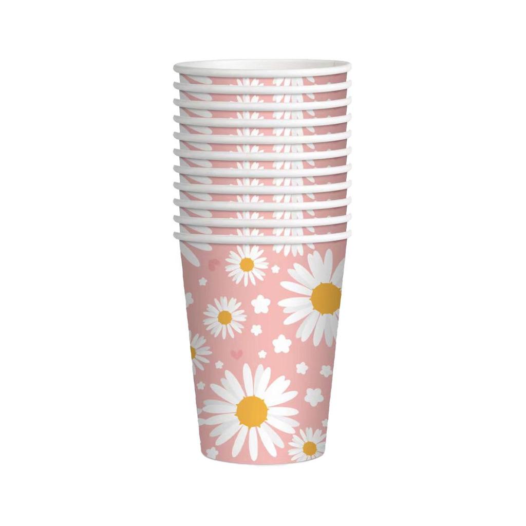 Small Daisy Disposable Tableware for Birthday Party Decorations