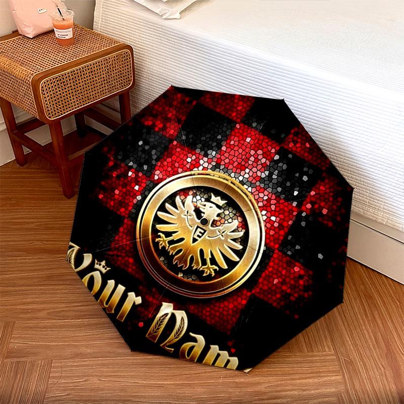 1 PC Automatic Folding Umbrella - Eintracht Frankfurt Custom Name Pattern, Portable & Foldable Design with 8 Ribs, Christmas Birthday Gifts