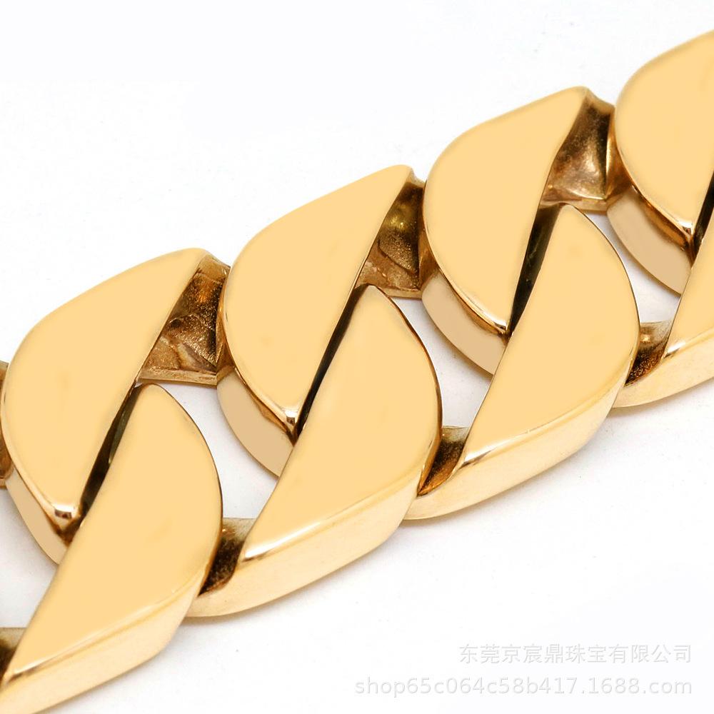 32Mm large dog stainless steel pet supplies leather handle leash titanium steel large dog casting dog chain