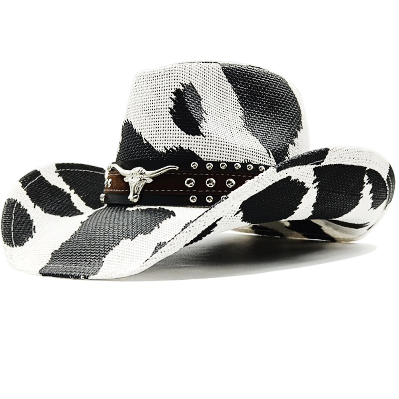 Freedom Outdoors Women's Grain Milk Cowboy Hat 2025 Western Cowboy Sun Hat Spring Knight Hat Unisex Jazz Hat Summer Wide Brim Hat Hombresombrero Hombre 56-58Cm