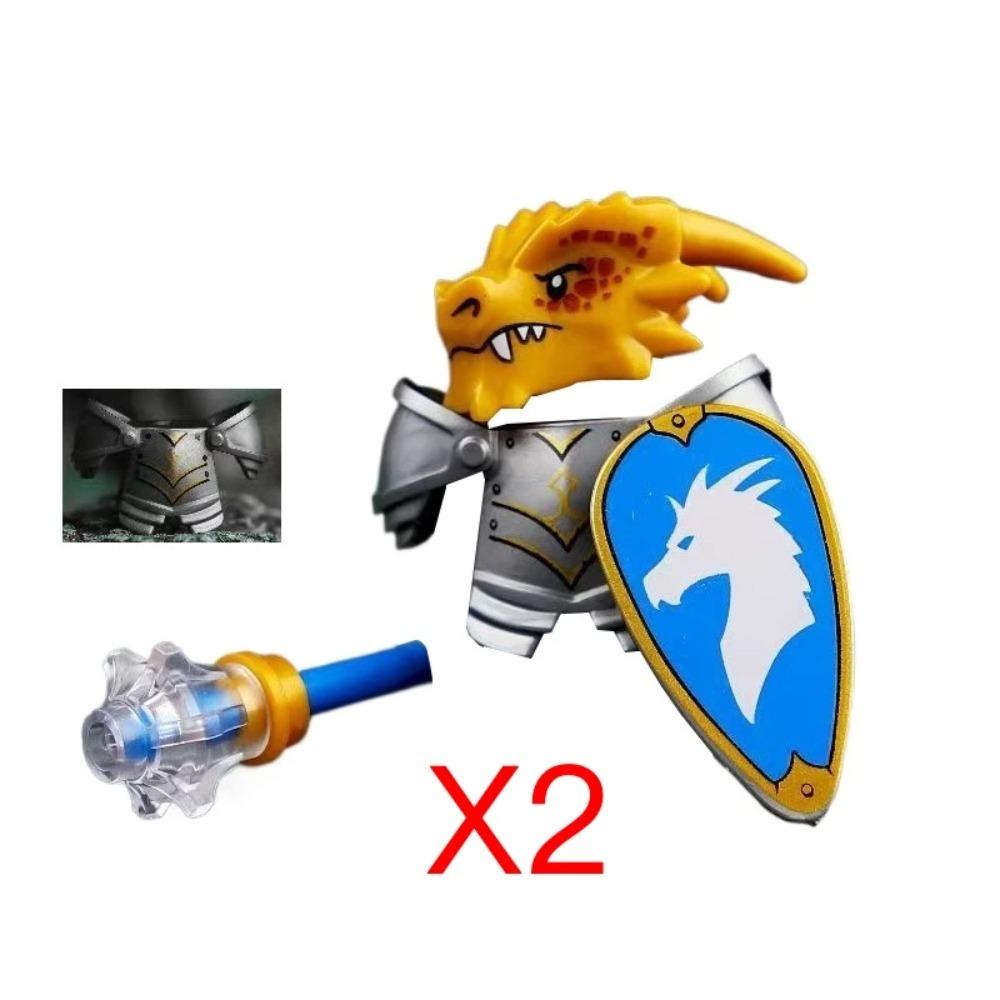 Mittelalterliche Burgsoldaten Actionfiguren Baustein Drache Anime Ritter Zubehör Kriegspferd Miliz Helm Schild Spielzeug Geschenk B15