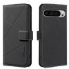 For Google Pixel 9 Pro XL Case BINFEN COLOR BF35 Geometry Imprinted Leather Phone Cover RFID Blocking Wallet Stand