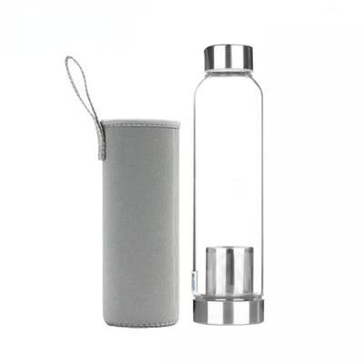 550ML Hochtemperaturbeständige Glas Sportwasserflasche mit Tee-Ei + Schutzbeutel Wasserflasche Shakerflasche Shaker