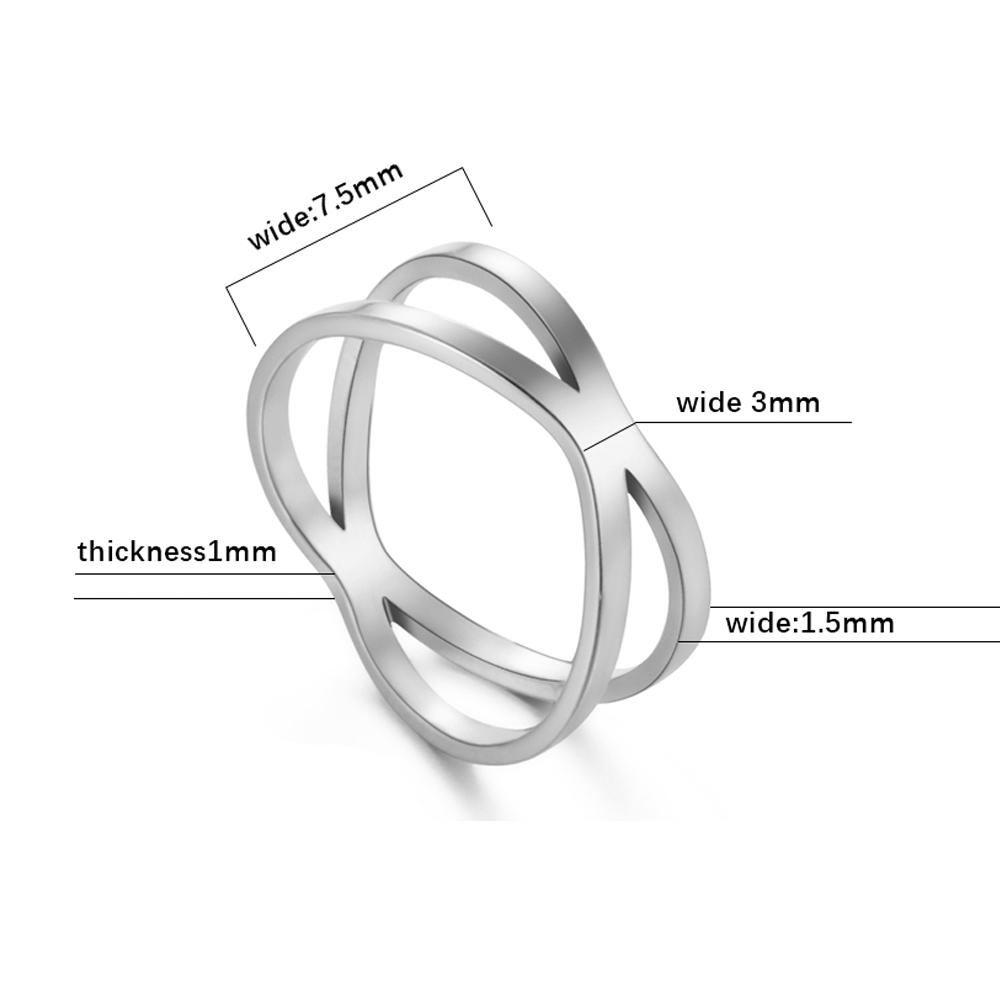 Cazador Stainless Steel Geometric Cross Rings for Women Minimalist Gold Color Finger Rings 2026 Jewelry Mother Day Party Gift