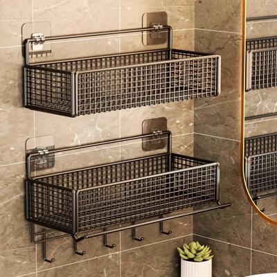 Bathroom Storage Rack Non Perforated Wall Mounted Towel And Toiletries Storage Rack Restroom Storage Banheiro Bathroom Organizer