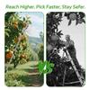 Stainless Steel Fruit Picker Machine High Tree with Basket Orchard Tools Harvesting Labor-saving Stainless Steel Splicing Rod