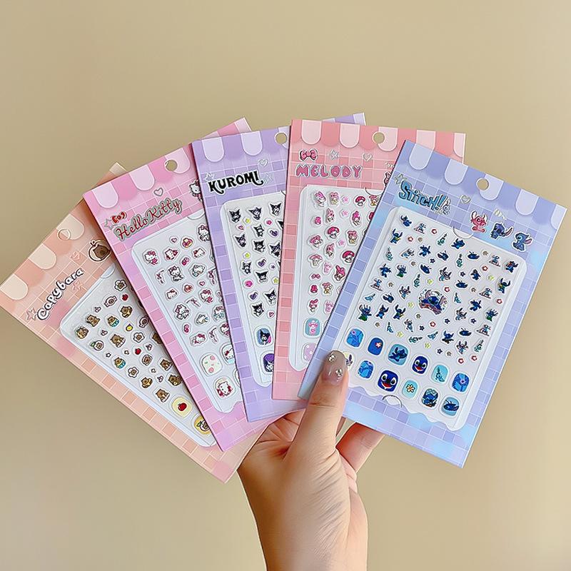 Sanrio Cartoon Cute Children'S Nail Sticker Nail Sticker Girl Diy Sticker Lasting Decorative Sticker