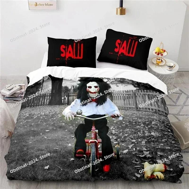 Top Horror Saw Movie Bedding Set Printed single Comforter Quilt Bed Cover Duvet Cover Pillow Case 3 Pieces Sets Kids Adult Size
