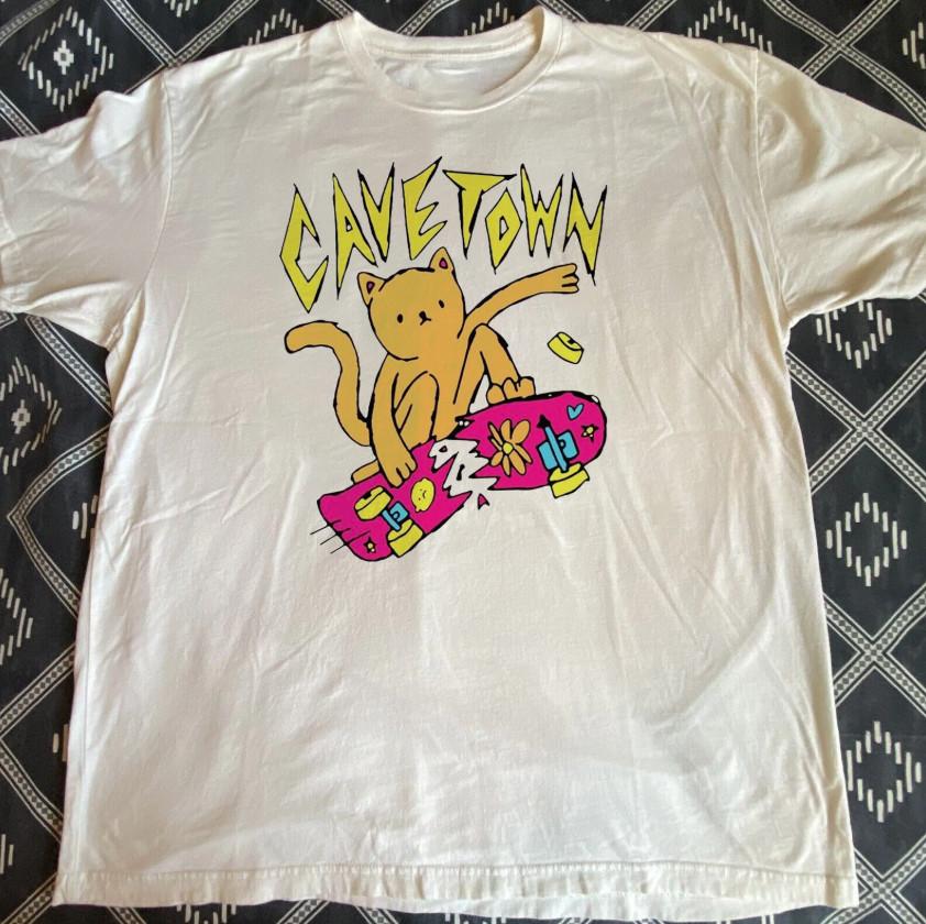 Cavetown Скейтборд Кот Концертный Тур Взрослая Хлопковая Унисекс Футболка Унисекс Футболка XL