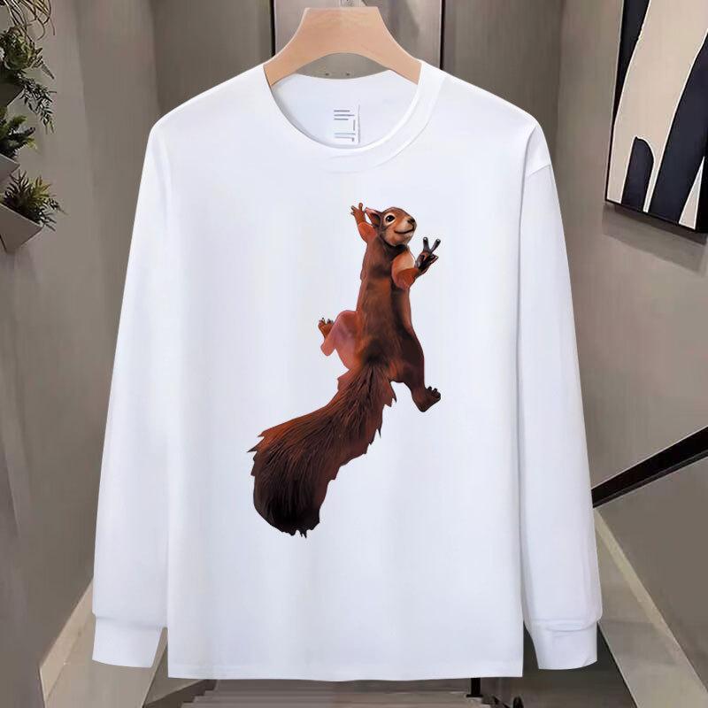 Trendy Brand American Long-Sleeved T-Shirt Pure Cotton Men'S Bottoming Shirt Trendy Autumn And Winter Sweater Men'S And Women'S Crew Neck Top