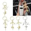 Inspired Alloy Keychain Pendant Featuring Star and Moon Openwork Pattern Compact Gift for Jewelry Lovers