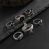 6Pcs/Set Fashion Creative Irregular Snake Stars Open Rings For Men Goth Adjustable Knuckle Ring Jewelry