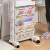 Versatile Use Bookcase Storage Rack Elegant Storag Stand with Compartments In White Perfect for Living Room or Study