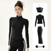 Women’s Autumn/Winter Yoga Suit: Slimming Stand Collar Zipper Jacket with Long Sleeves for Running, Training, and Fitness