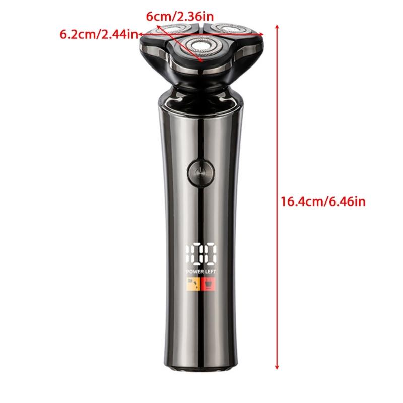 Efficient Men's Electric Razors Digital Power Display Shaver Magnetic Heads Beard Trimmer for Travel and Home Use