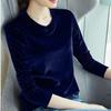 Women's Slim Fit Gold Velvet Long-Sleeve T-Shirt - Autumn/Winter 2026 Collection