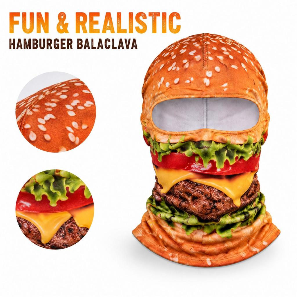 Novelty Ski Mask with Food Design, Random 1, for Winter Outdoor Sports and Cold Weather Activities