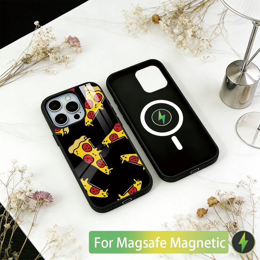 

pizza Phone Case For iPhone17,16,15,14,13,12,11 Plus,Pro Magnetic For Magsafe Wireless Charging iphone16e