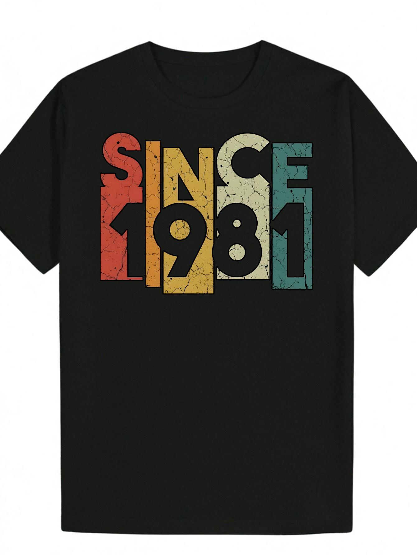 Casual Summer T-shirt - SINCE 1981 Retro Letter Print XXXXL