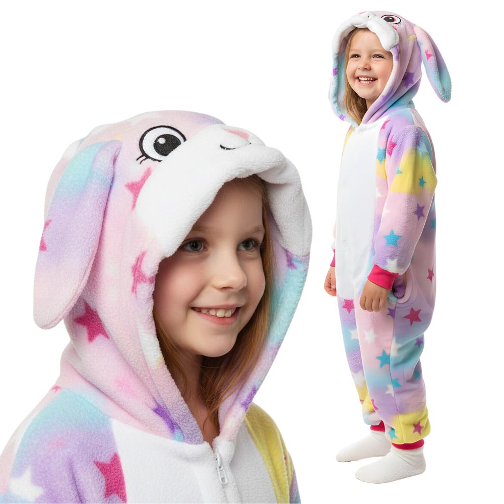 Piżama Onesie Kigurumi Kostium Przebranie Królik Dzieci 115 - 125Cm