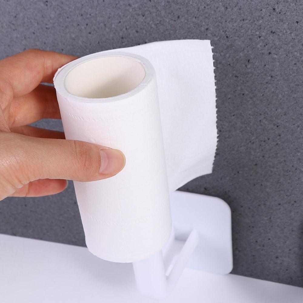 Rack for Toilet Kitchen Bathroom Self-adhesive Tissue Hanger Paper Roll Rack Hook Towel Holder