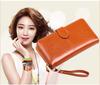 Women's Trifold Leather Wallet - Coin Purse, Card Holder & Phone Bag (Oily Leather, H006)