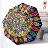 1pc Mandala, Crystal, Symmetry Umbrella with Plastic Handle,Compact & Stylish,Suitable for All Seasons YS331082