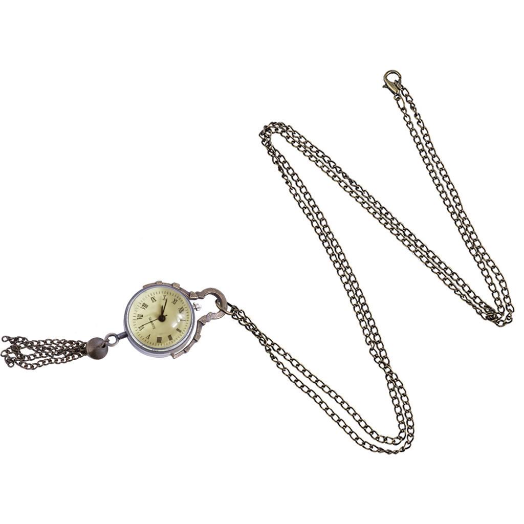 

Индивидуальные карманные часы с круглым стеклянным шаром в стиле ретро, ​​римская шкала 40. Карманные часы One Size бронзовый