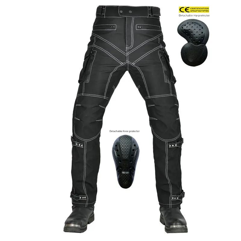 Vier Jahreszeiten Wasserdichte Motorrad-Fahrhosen Anti-Drop Mehrere Taschen Hosen Anti-Drop High-Waist Motorradhosen für Herren