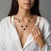 Lucky Five-petal Flower Five-leaf Clover Bracelet Earrings Necklace Three-piece Set for Woman Stylish Accessories Party Jewelry