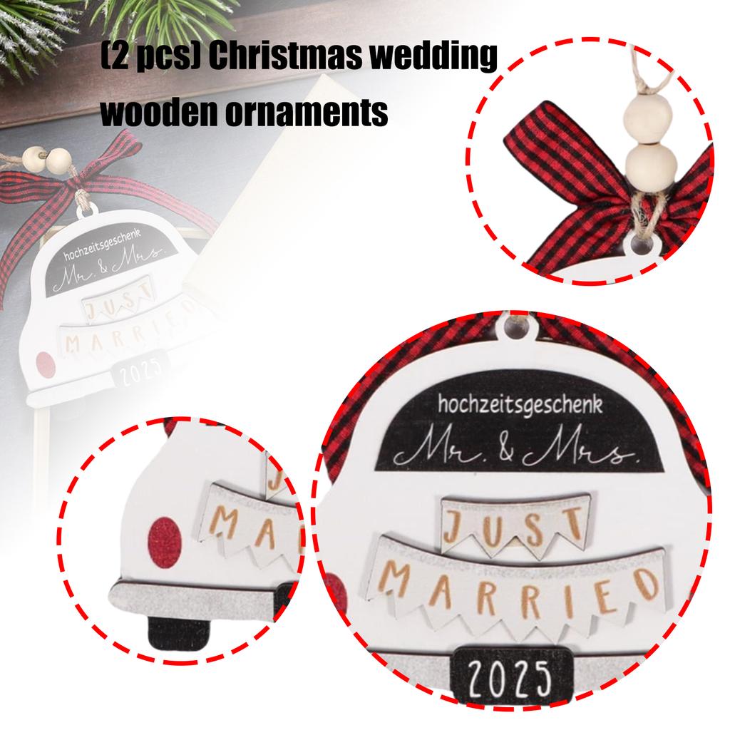Handcrafted Mr And Mrs Christmas Tree Ornament For Newlyweds Wedding Gift Set Of 2 Wooden Decors