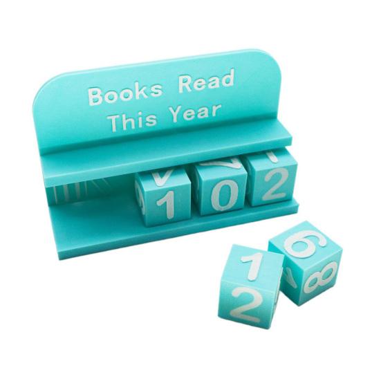 Yousheng 1 Set 3D Printed Reading Tracker Book Read This Year Counter with Number Blocks Reading Nook Decoration for Bookshelf Desk Reading Challenge