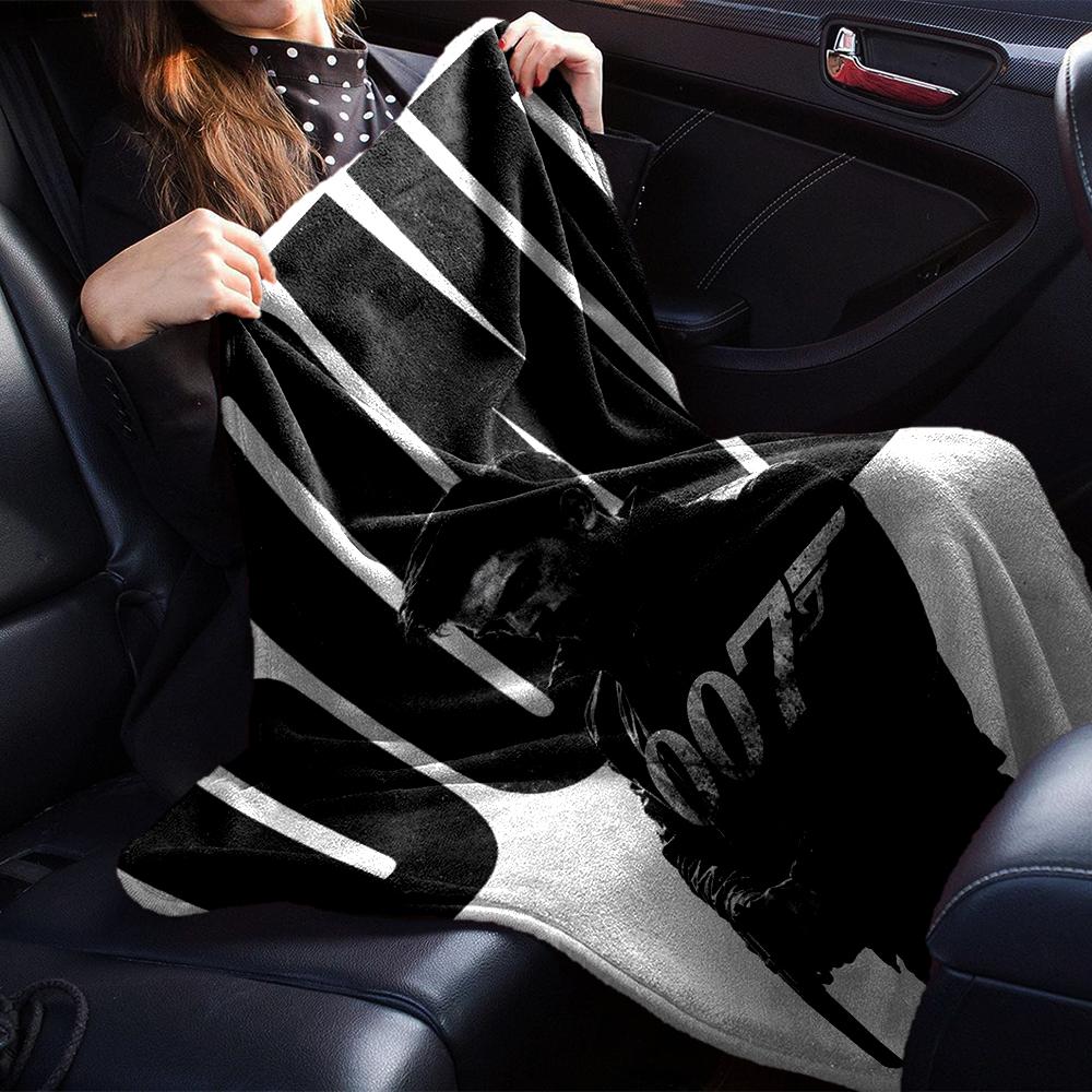007 James Bond Theme Printed Blanket - Perfect for Couch, Bed, Travel & Outdoor Use | Machine Washable, Cozy & Durable.