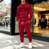 Men's Printed Hoodie and Sweatpants Set Casual Athletic Tracksuit with Matching Hooded Sweatshirt