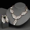 3pcs High-end Luxury Water Droplet Zircon Necklace Earrings with Elegant Temperament for Ladies' Dinner Parties Zircon