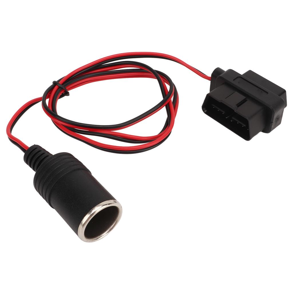 OBD2 Cigarette Lighter Socket Adapter 16Pin T Head Female Connector Power Cord for Cars with OBD