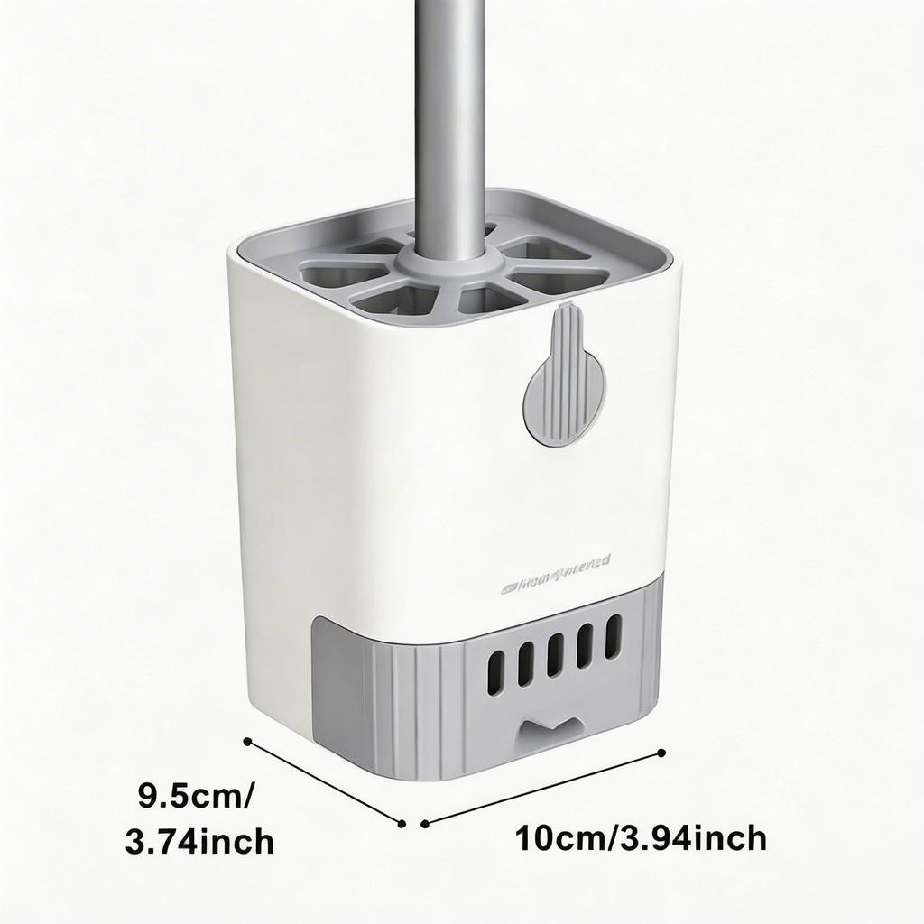 Toilet Brush And Holder Set Wall Mounted No Drill Quick Dry Dirt Resistant Deep Clean Bristles For Bathroom Toilet Bowl Cleaning