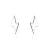 925 Sterling Silver Lightning Bolt Stud Earring