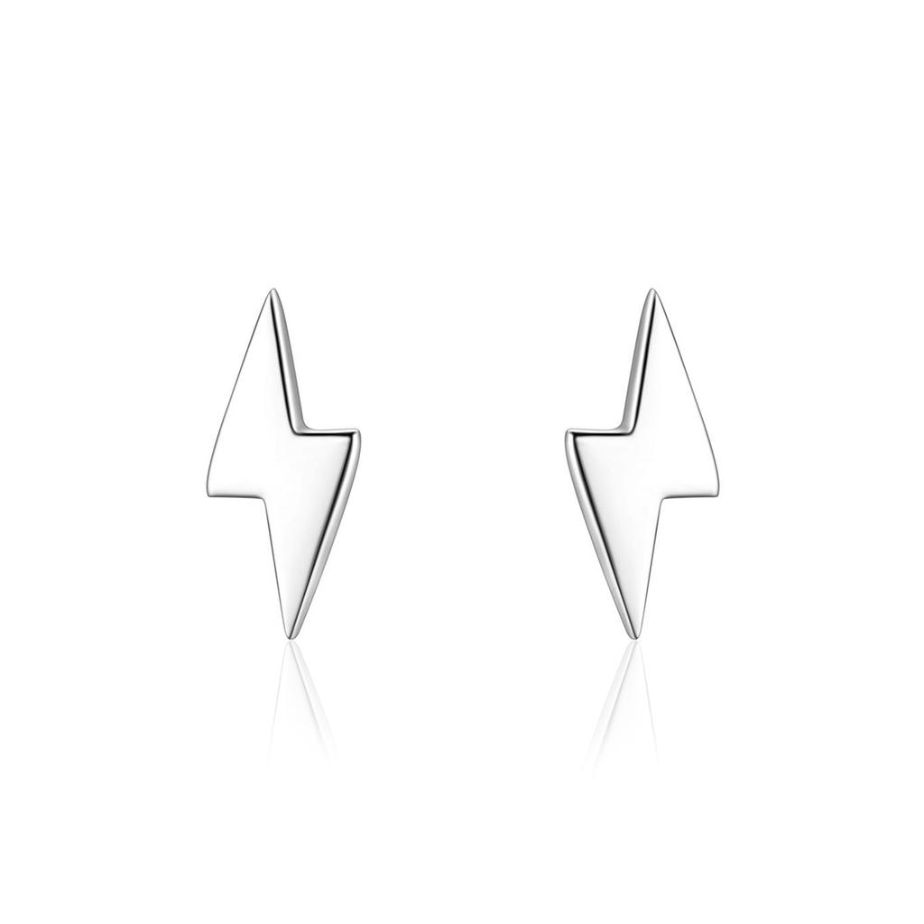 925 Sterling Silver Lightning Bolt Stud Earring
